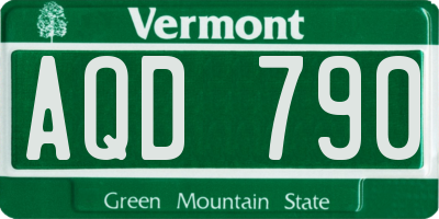 VT license plate AQD790