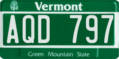 VT license plate AQD797