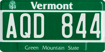VT license plate AQD844