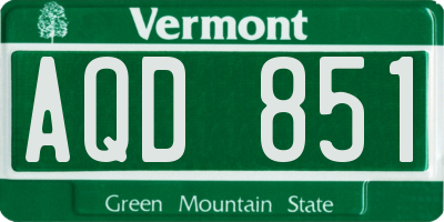 VT license plate AQD851