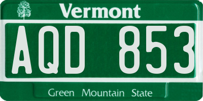 VT license plate AQD853