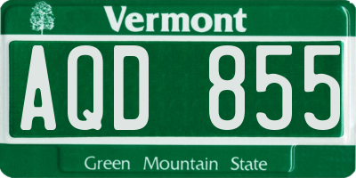 VT license plate AQD855