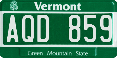 VT license plate AQD859