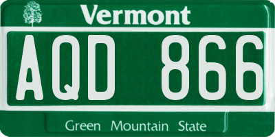 VT license plate AQD866