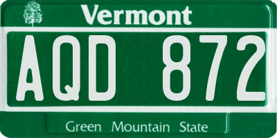 VT license plate AQD872