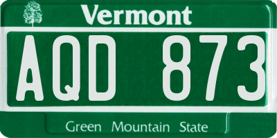 VT license plate AQD873