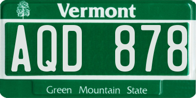 VT license plate AQD878