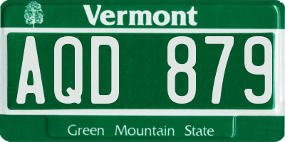 VT license plate AQD879