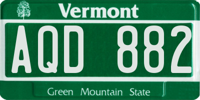 VT license plate AQD882