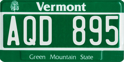 VT license plate AQD895
