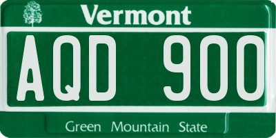 VT license plate AQD900