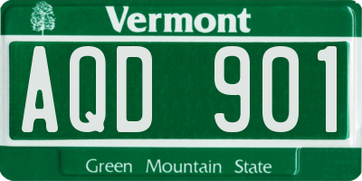 VT license plate AQD901