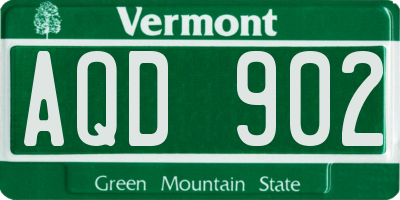 VT license plate AQD902