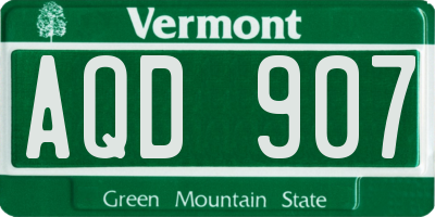 VT license plate AQD907
