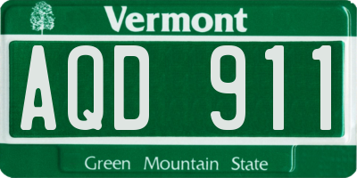 VT license plate AQD911