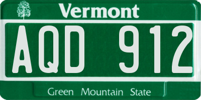 VT license plate AQD912