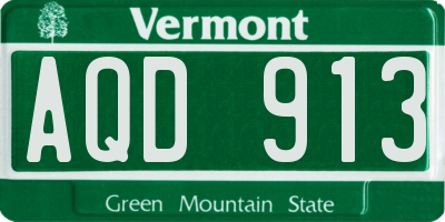 VT license plate AQD913