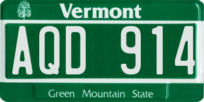 VT license plate AQD914