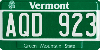 VT license plate AQD923