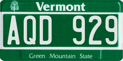 VT license plate AQD929