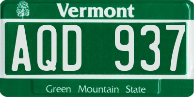 VT license plate AQD937