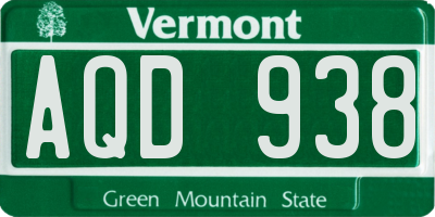 VT license plate AQD938