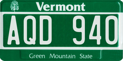 VT license plate AQD940