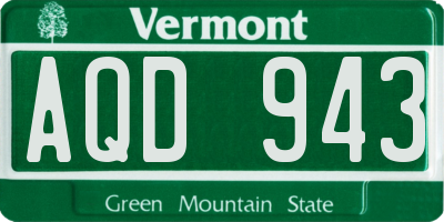 VT license plate AQD943