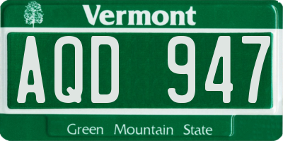 VT license plate AQD947
