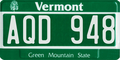 VT license plate AQD948
