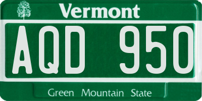 VT license plate AQD950