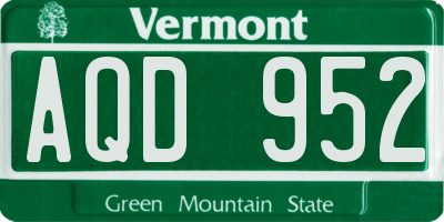 VT license plate AQD952