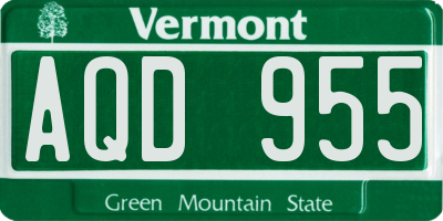 VT license plate AQD955