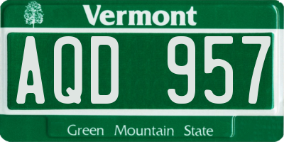 VT license plate AQD957