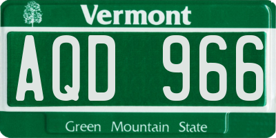 VT license plate AQD966