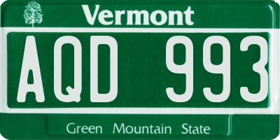 VT license plate AQD993
