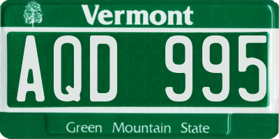 VT license plate AQD995