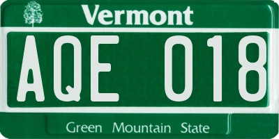 VT license plate AQE018