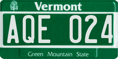 VT license plate AQE024