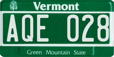 VT license plate AQE028