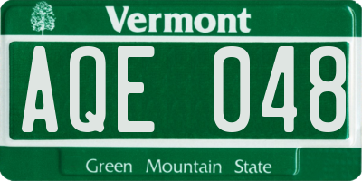 VT license plate AQE048