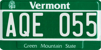 VT license plate AQE055