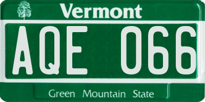 VT license plate AQE066