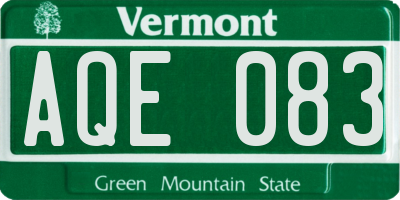 VT license plate AQE083