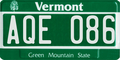 VT license plate AQE086