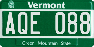 VT license plate AQE088