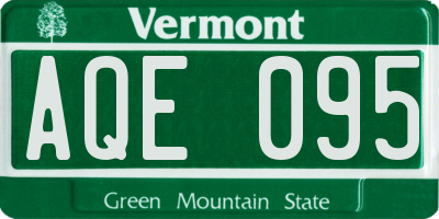 VT license plate AQE095