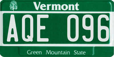 VT license plate AQE096