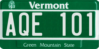 VT license plate AQE101