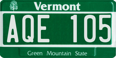 VT license plate AQE105